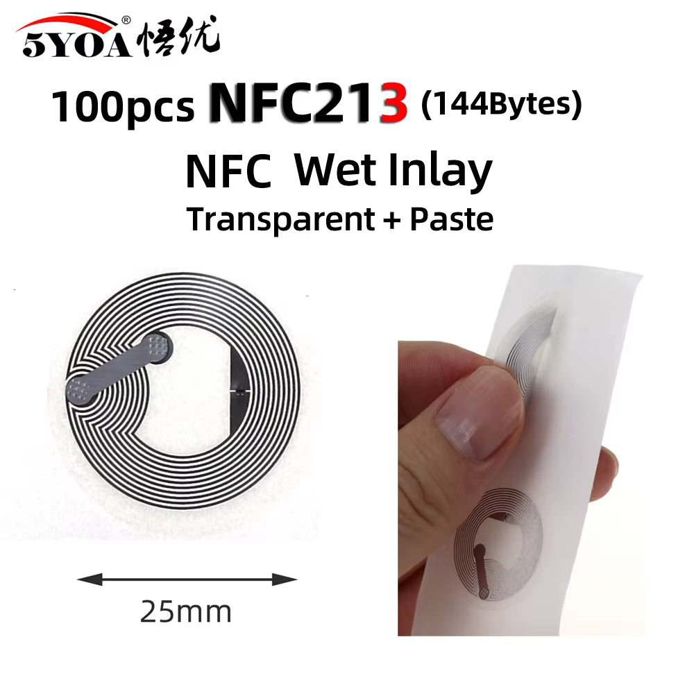 100Pcs/Lot NFC Lable Tag Sticker 13.56Mhz ISO14443A 213 Stickers Universal Lable Ntag213 RFID for All NFC Enabled Phones